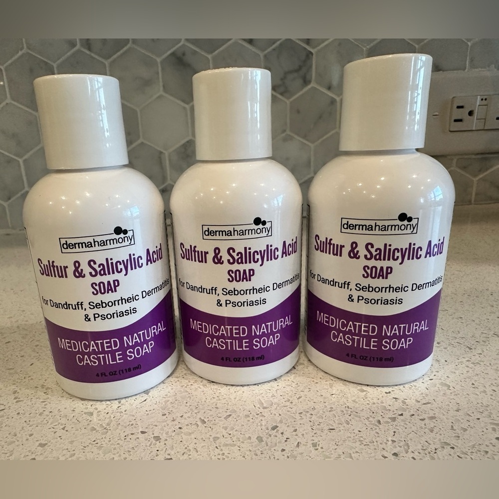 Dermaharmony Sulfur and Salicylic Acid Castile Soap 4 oz each- new and sealed